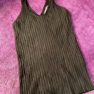 Black Ribbed XS Gina Tricot Sweater Tank Top.